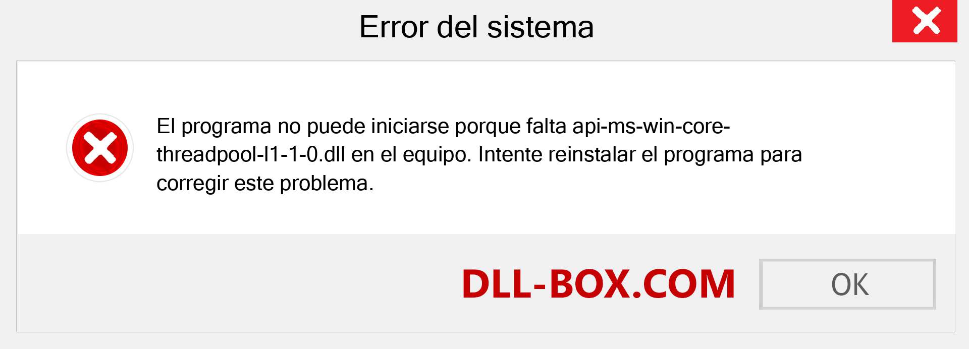 ¿Falta el archivo api-ms-win-core-threadpool-l1-1-0.dll ?. Descargar para Windows 7, 8, 10 - Corregir api-ms-win-core-threadpool-l1-1-0 dll Missing Error en Windows, fotos, imágenes